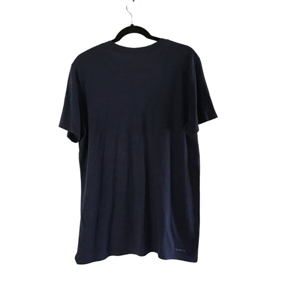 ADIDAS- MENS NAVY FRONT GRAPHIC SHORT SLEEVE CREW NECK T-SHIRT SIZE LARGE - Picture 2 of 6